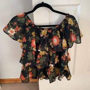Off the shoulder floral blouse
